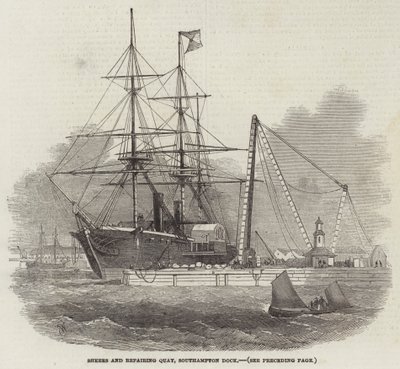 Sheers and Repairing Quay, Southampton Dock by Edwin Weedon
